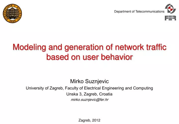 modeling and generation of network traffic based on user behavior