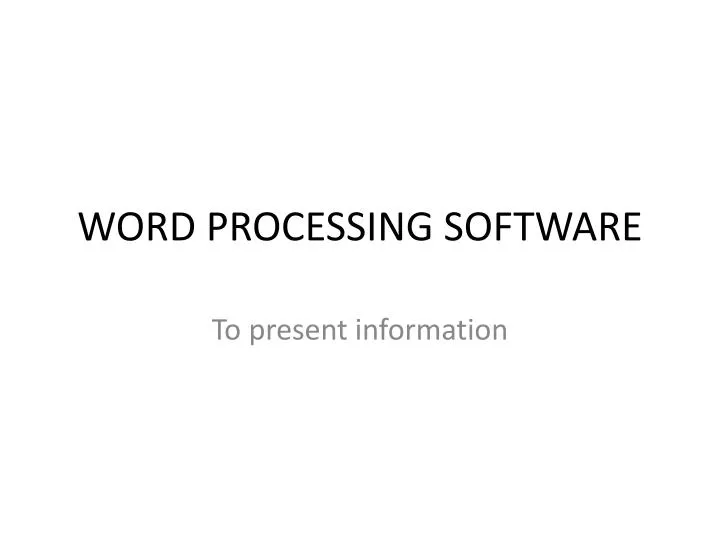 word processing software