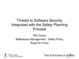 Threats to Software Security Integrated with the Safety Planning Process
