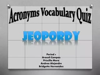 Acronyms Vocabulary Quiz