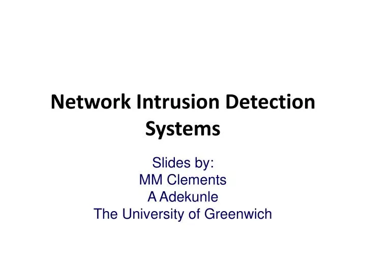 network intrusion detection systems