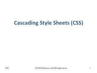Cascading Style Sheets (CSS)