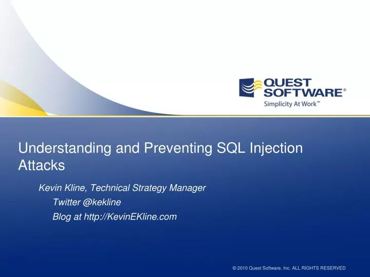 understanding and preventing sql injection attacks