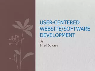 User-Centered Website/Software Development