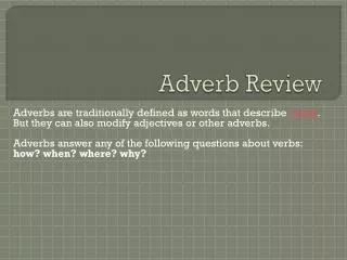 Adverb Review