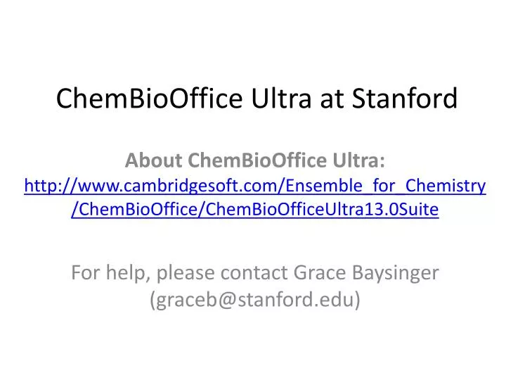 chembiooffice ultra at stanford