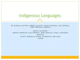 Indigenous Languages