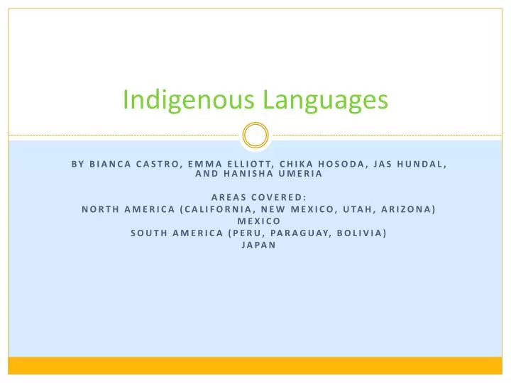 indigenous languages