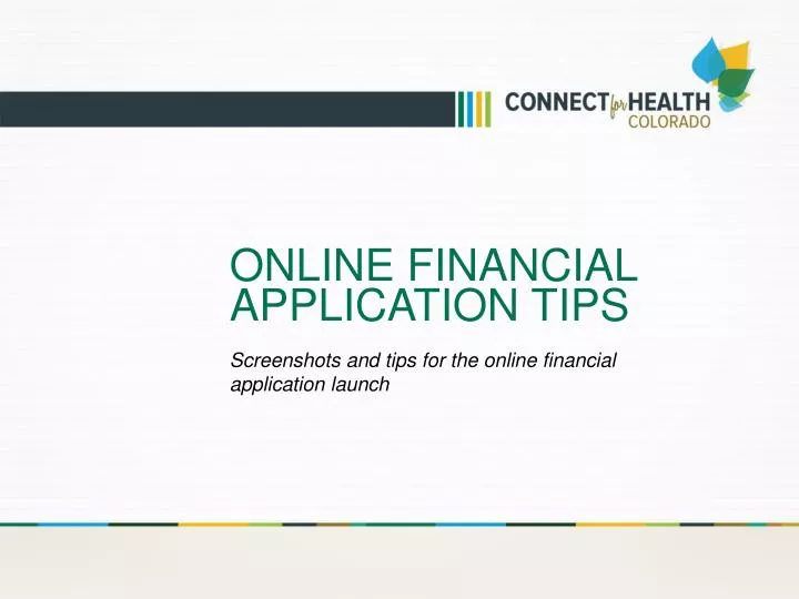 online financial application tips