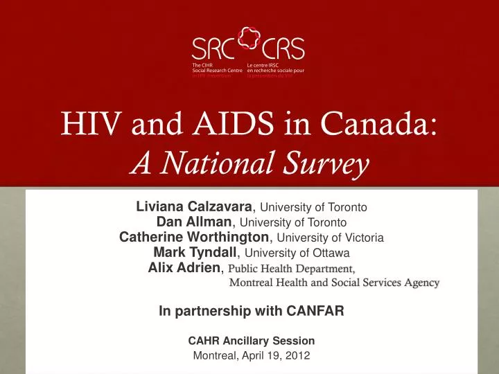 hiv and aids in canada a national survey