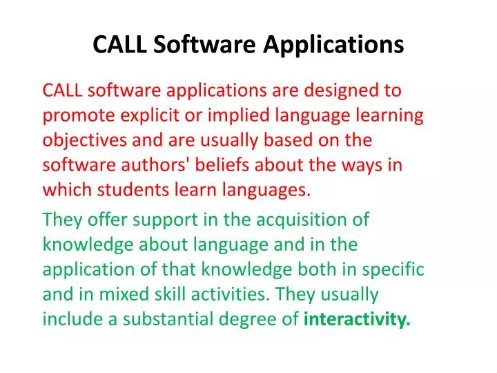 call software applications
