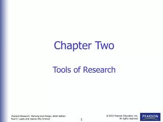 Chapter Two Tools of Research
