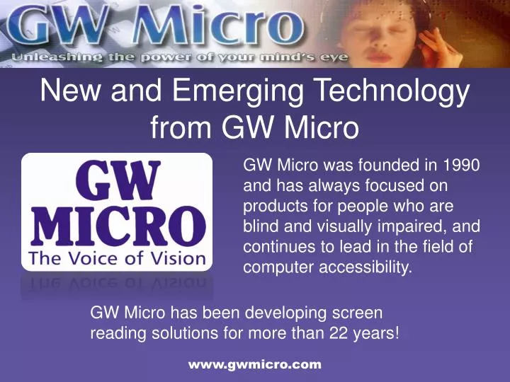 new and emerging technology from gw micro
