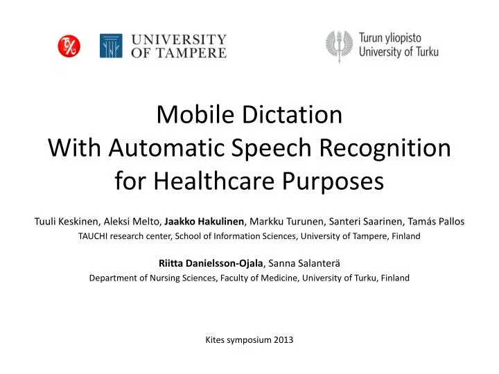 mobile dictation with automatic speech recognition for healthcare purposes