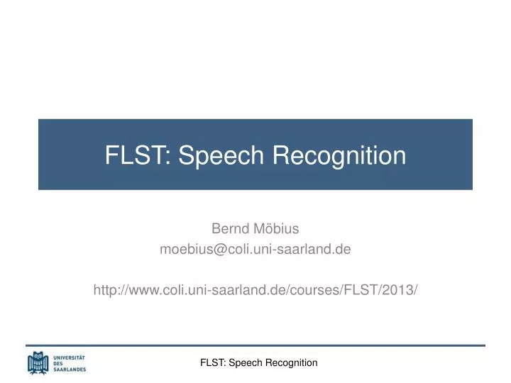 flst speech recognition