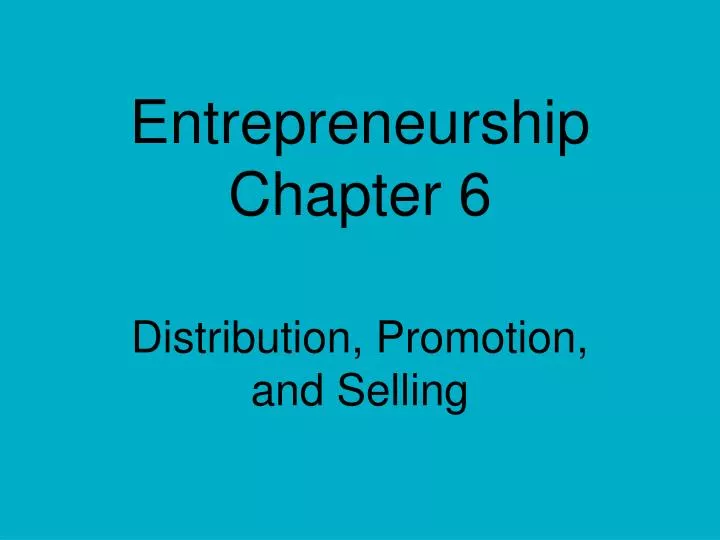entrepreneurship chapter 6