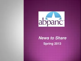 News to Share Spring 2013