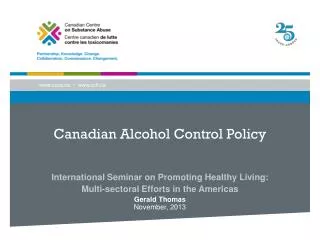 Canadian Alcohol Control Policy