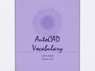 AutoCAD Vocabulary