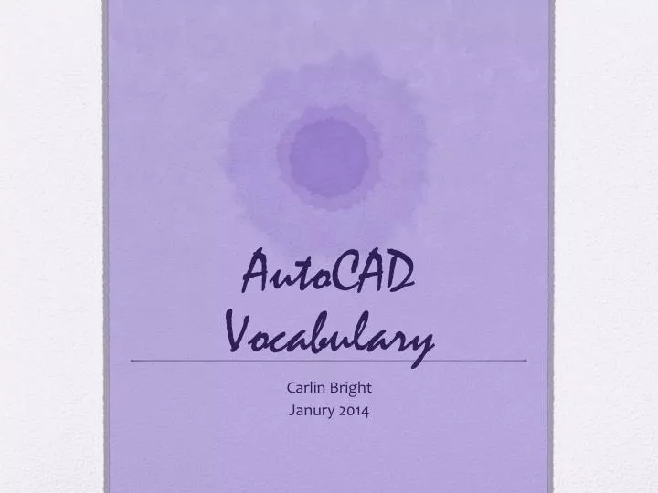 autocad vocabulary