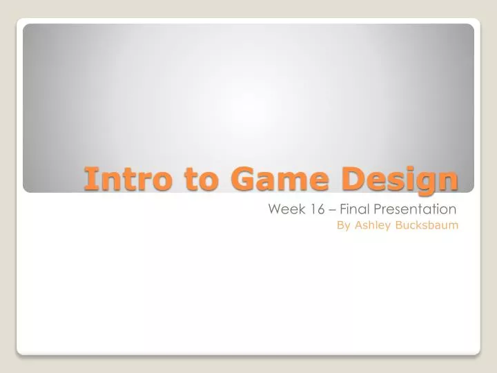 intro to game design