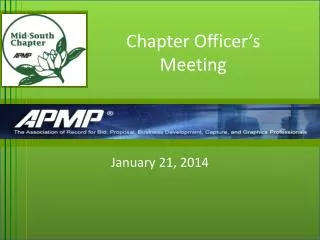 Chapter Officer’s Meeting