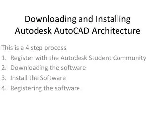 Downloading and Installing Autodesk AutoCAD Architecture