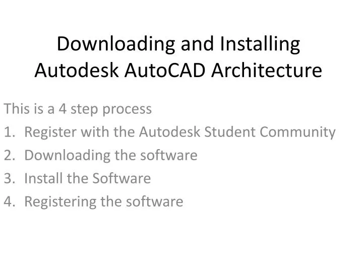 downloading and installing autodesk autocad architecture