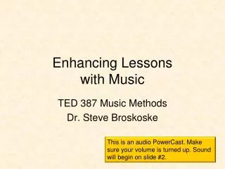 Enhancing Lessons with Music