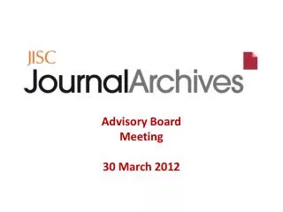 Advisory Board Meeting 30 March 2012