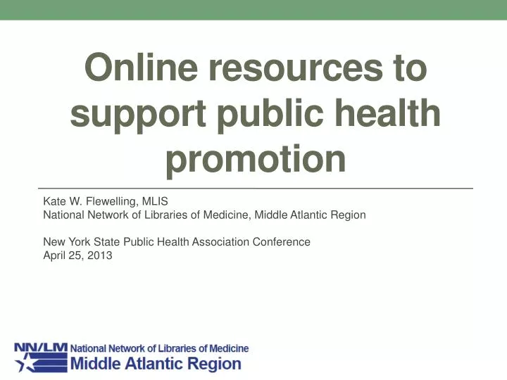 online resources to support public health promotion