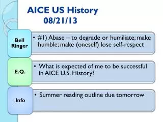 AICE US History		08/21/13