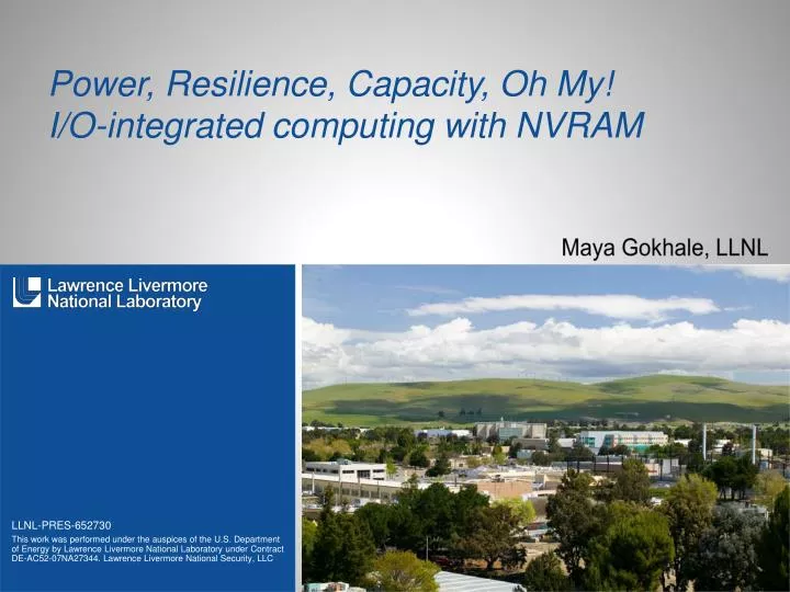 power resilience capacity oh my i o integrated computing with nvram