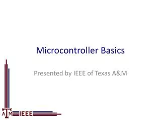 Microcontroller Basics