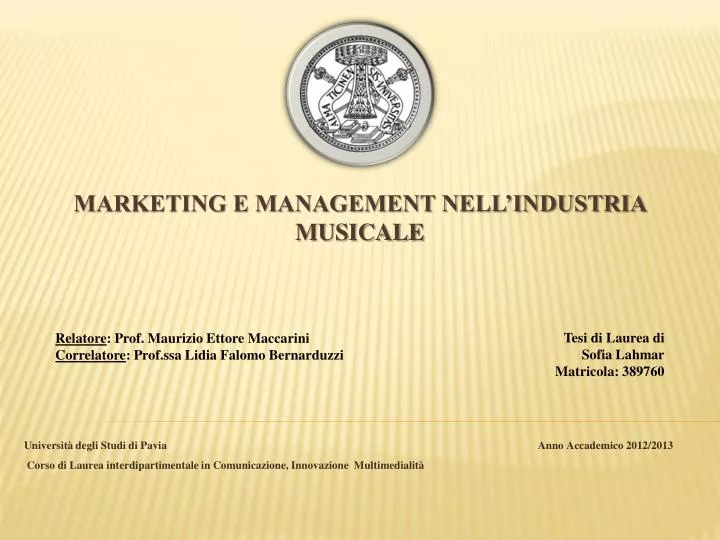 marketing e management nell industria musicale
