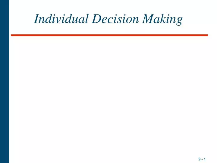 individual decision making