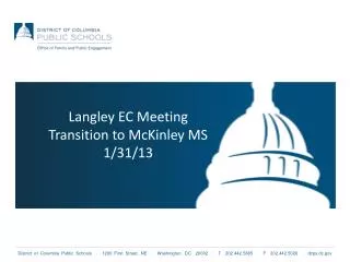 Langley EC Meeting Transition to McKinley MS 1/31/13