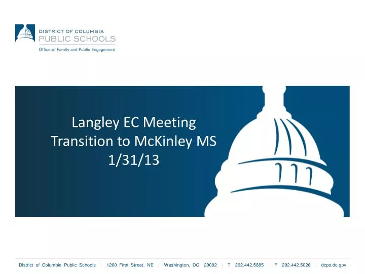langley ec meeting transition to mckinley ms 1 31 13