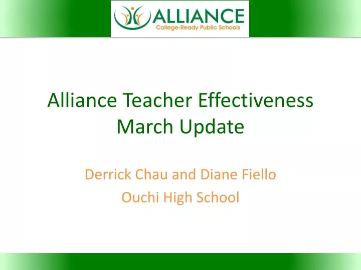 alliance teacher effectiveness march update