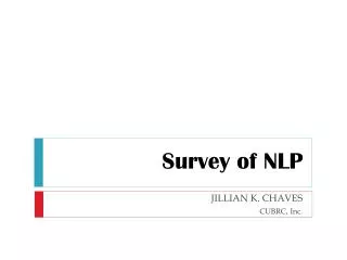 Survey of NLP