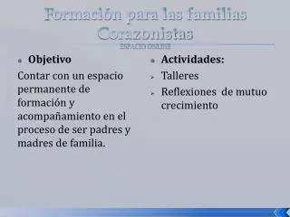 f ormaci n para las familias corazonistas espacio online