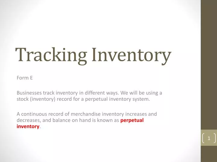 tracking inventory