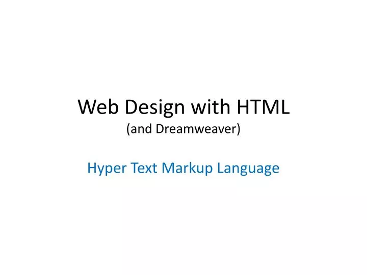 web design with html and dreamweaver