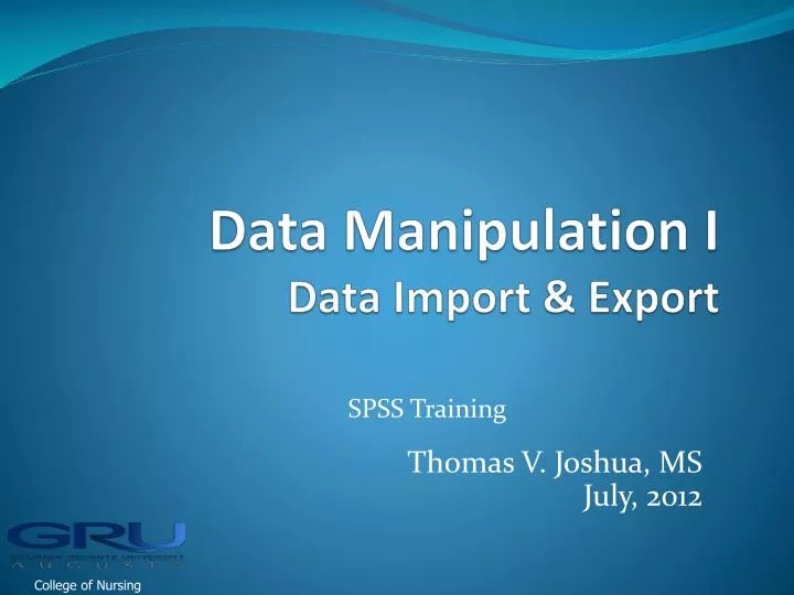 data manipulation i data import export