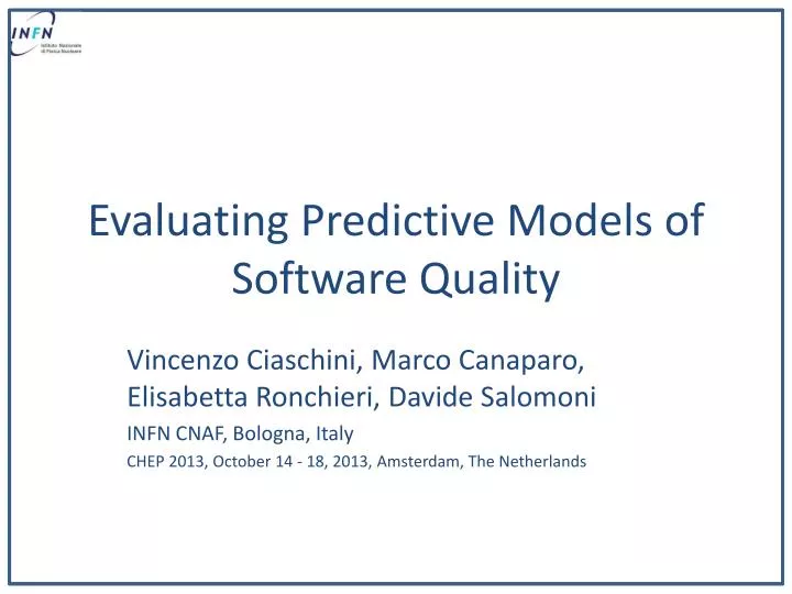 evaluating predictive models of software quality