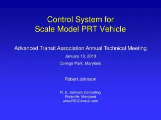 Control System for Scale Model PRT Vehicle