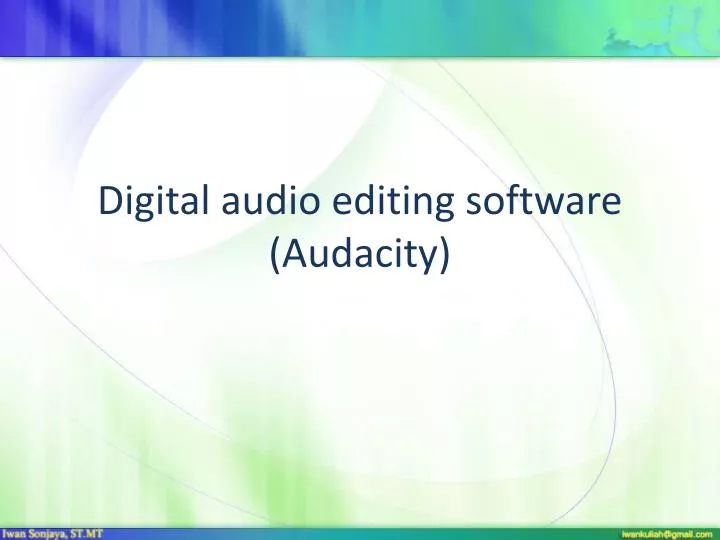 digital audio editing software audacity