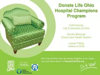 Donate Life Ohio Hospital Champions Program Cathi Arends Life Connection of Ohio Sondra Bernardi Grand Lake Health Syst