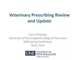 Veterinary Prescribing Review and Update