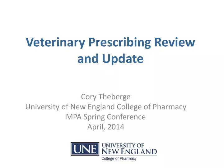 veterinary prescribing review and update